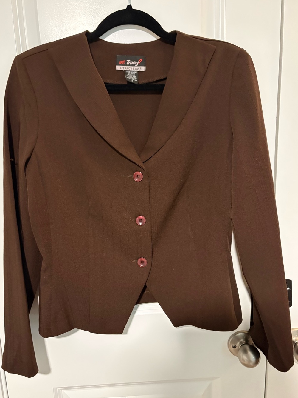 Tracy Evans Brown Blazer & Matching Skirt Suit Set Size 12